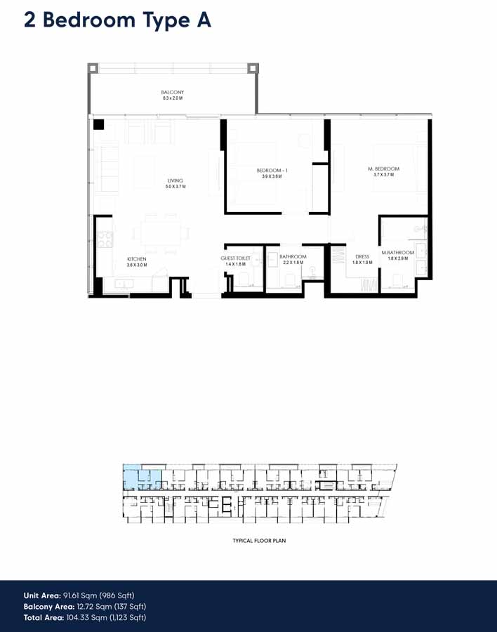 The Gate 2 at Aljada floor plan 3