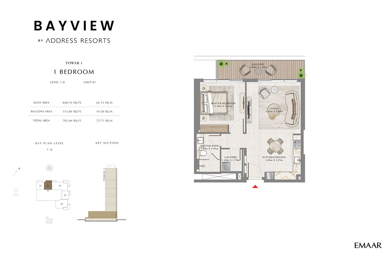 Emaar Bayview by Address Resorts floor plan 1
