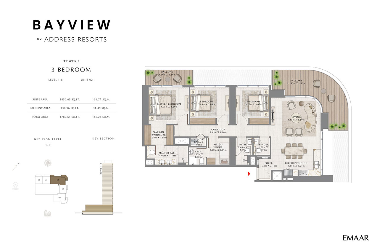 Emaar Bayview by Address Resorts floor plan 3