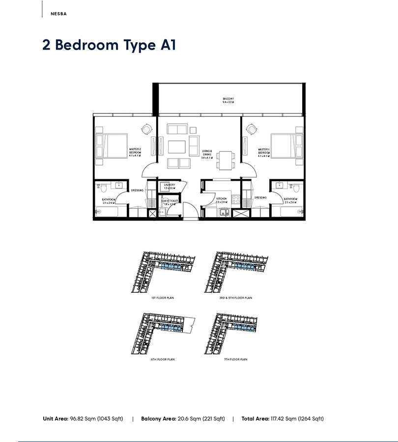 Nesba 1 at Aljada floor plan 3