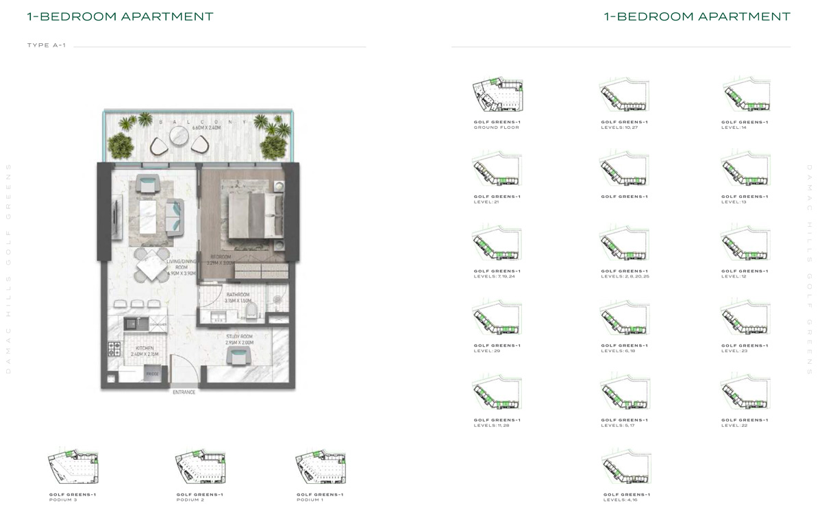 Golf Greens at Damac Hills floor plan 1