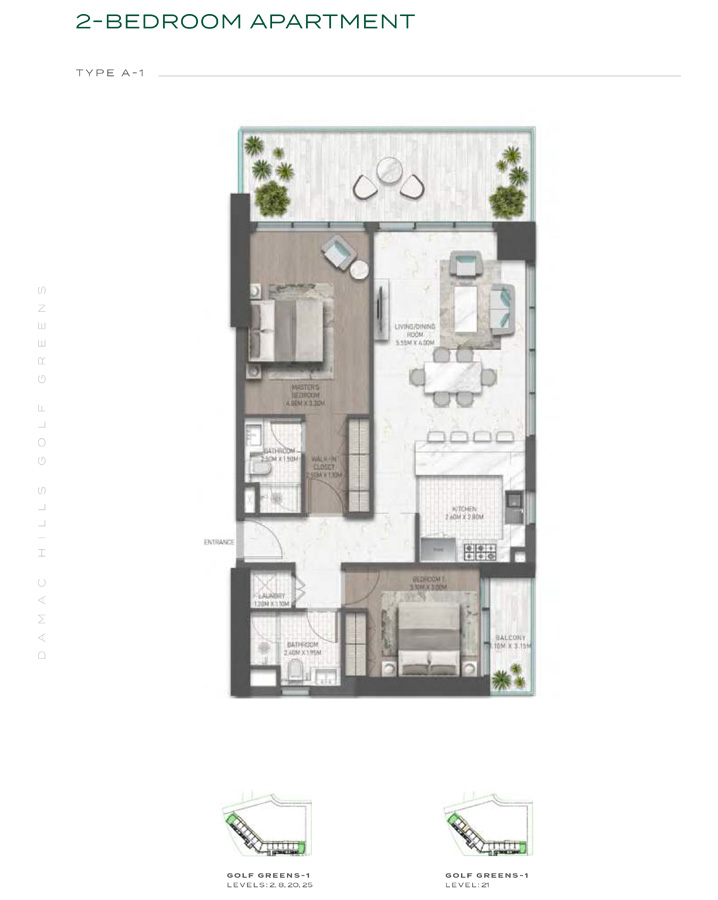 Golf Greens at Damac Hills floor plan 2