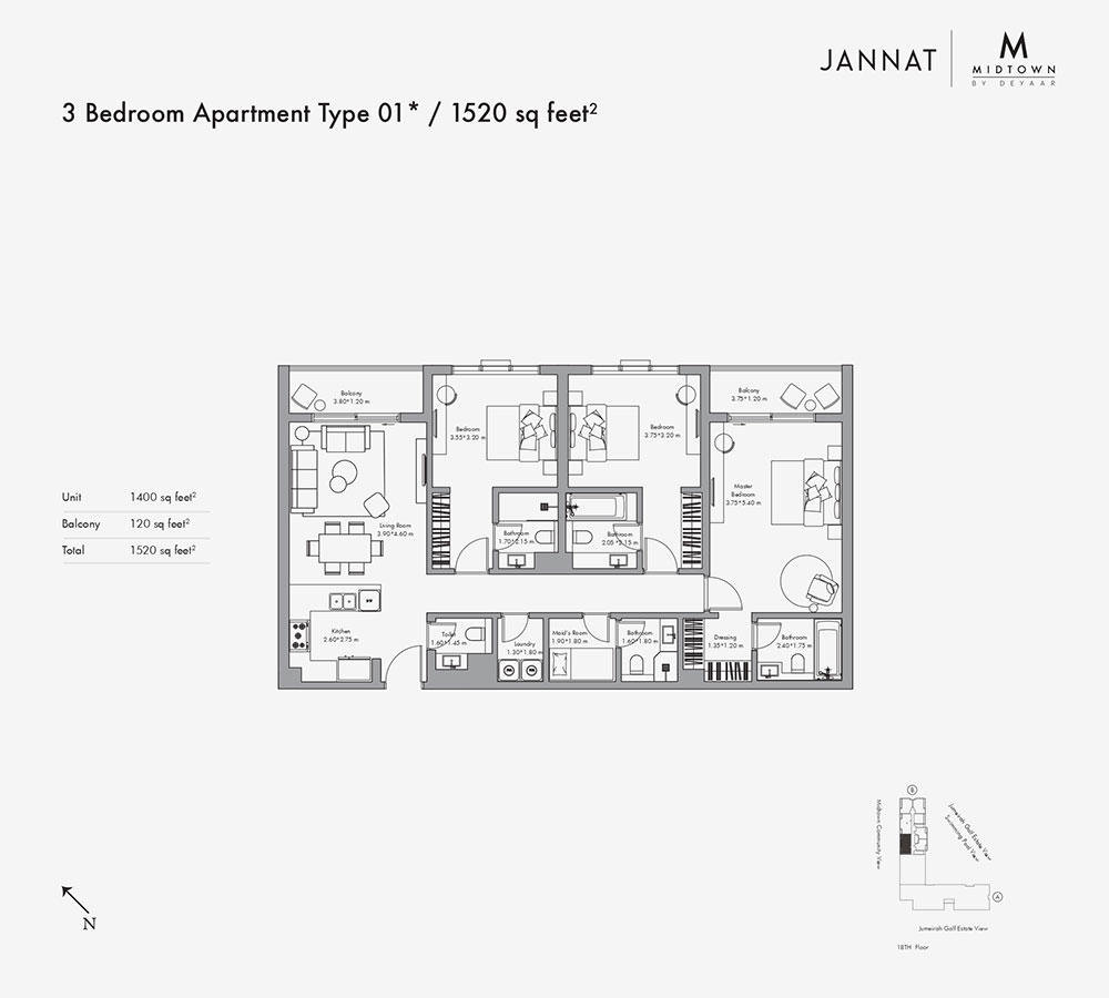 Jannat by Deyaar floor plan 4