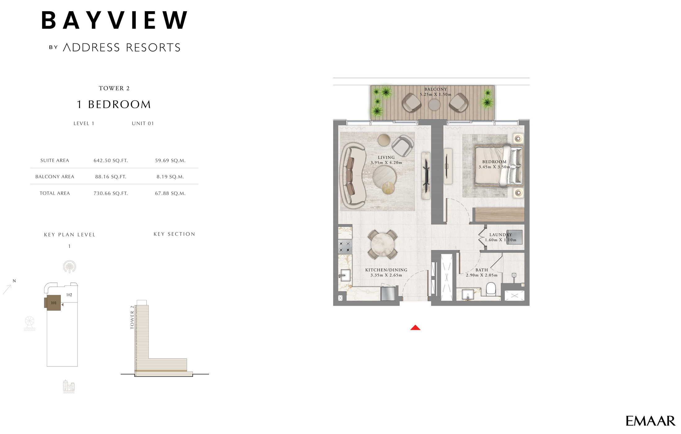 Bayview Tower 2 by Address Resorts floor plan 1