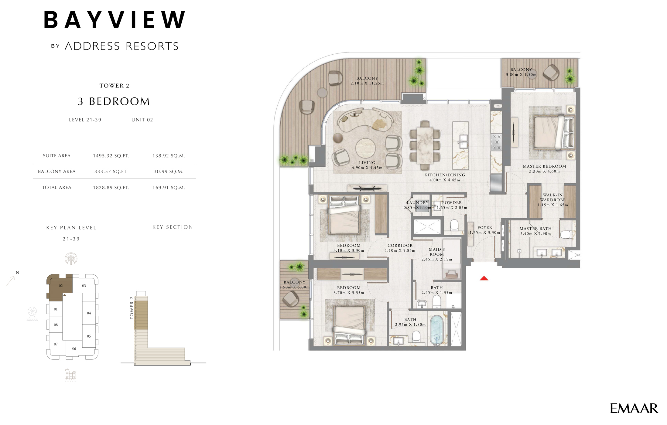 Bayview Tower 2 by Address Resorts floor plan 3