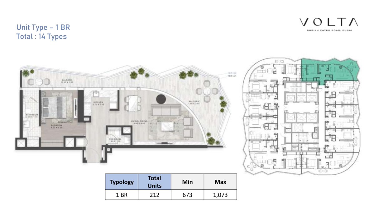 Volta Apartments floor plan 1