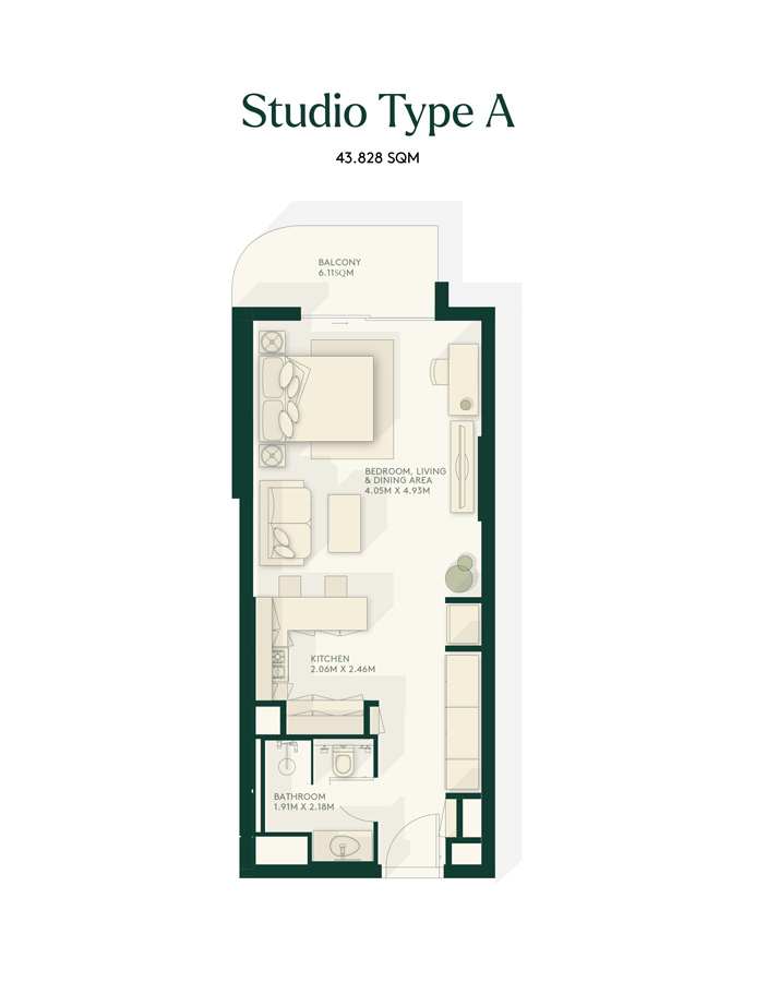 Gardenia Bay at Yas Island floor plan 1