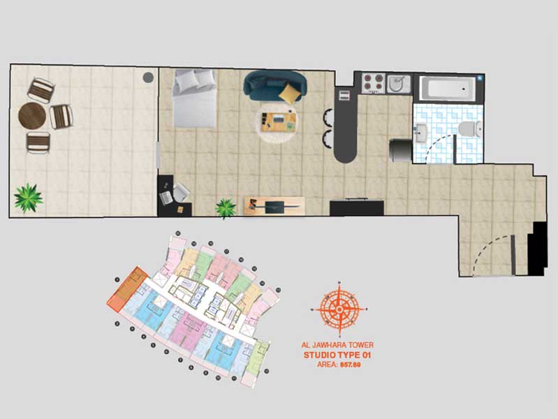 Al Jawhara Tower floor plan 1