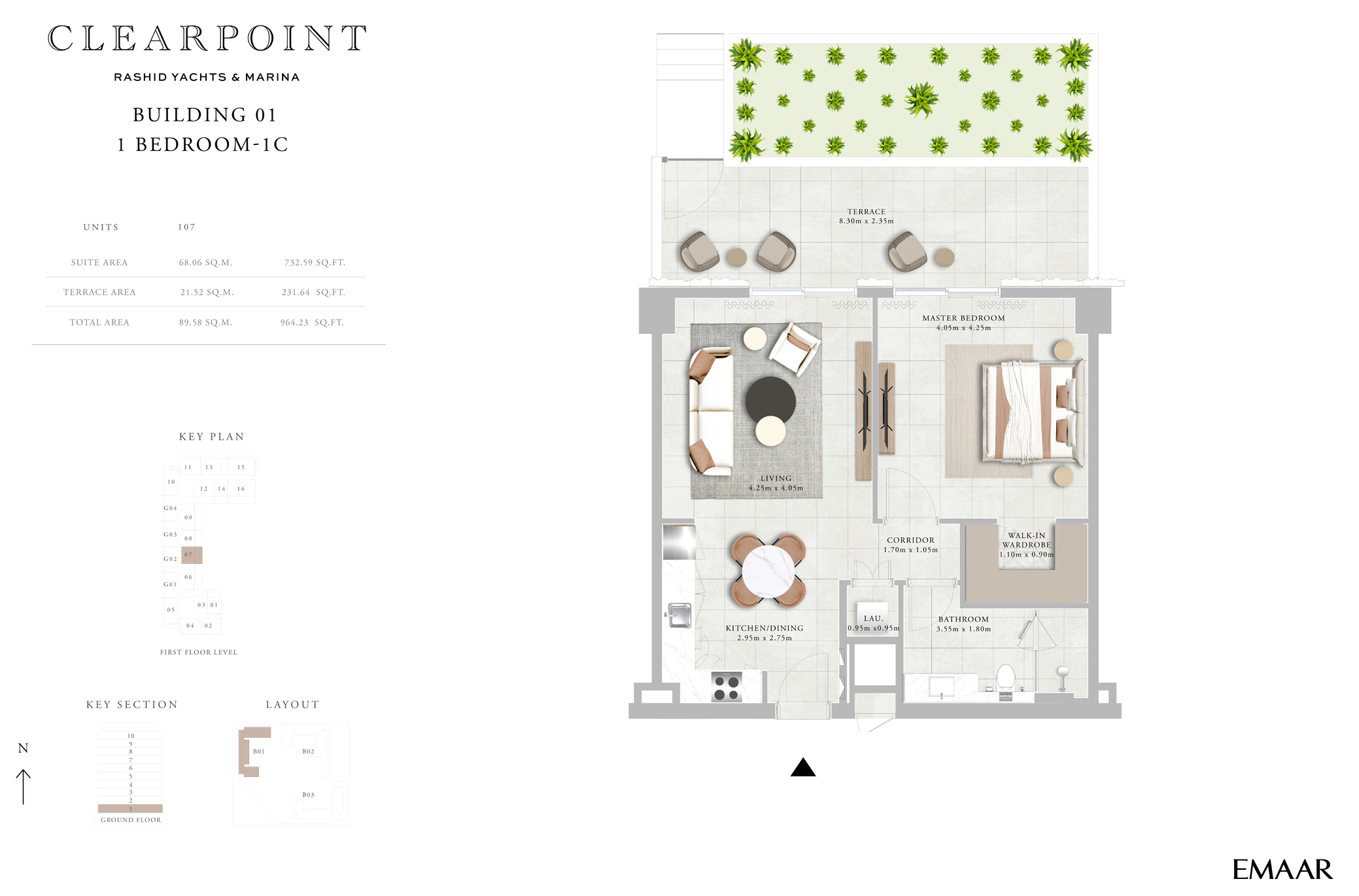 Emaar Clearpoint Mina Rashid floor plan 1