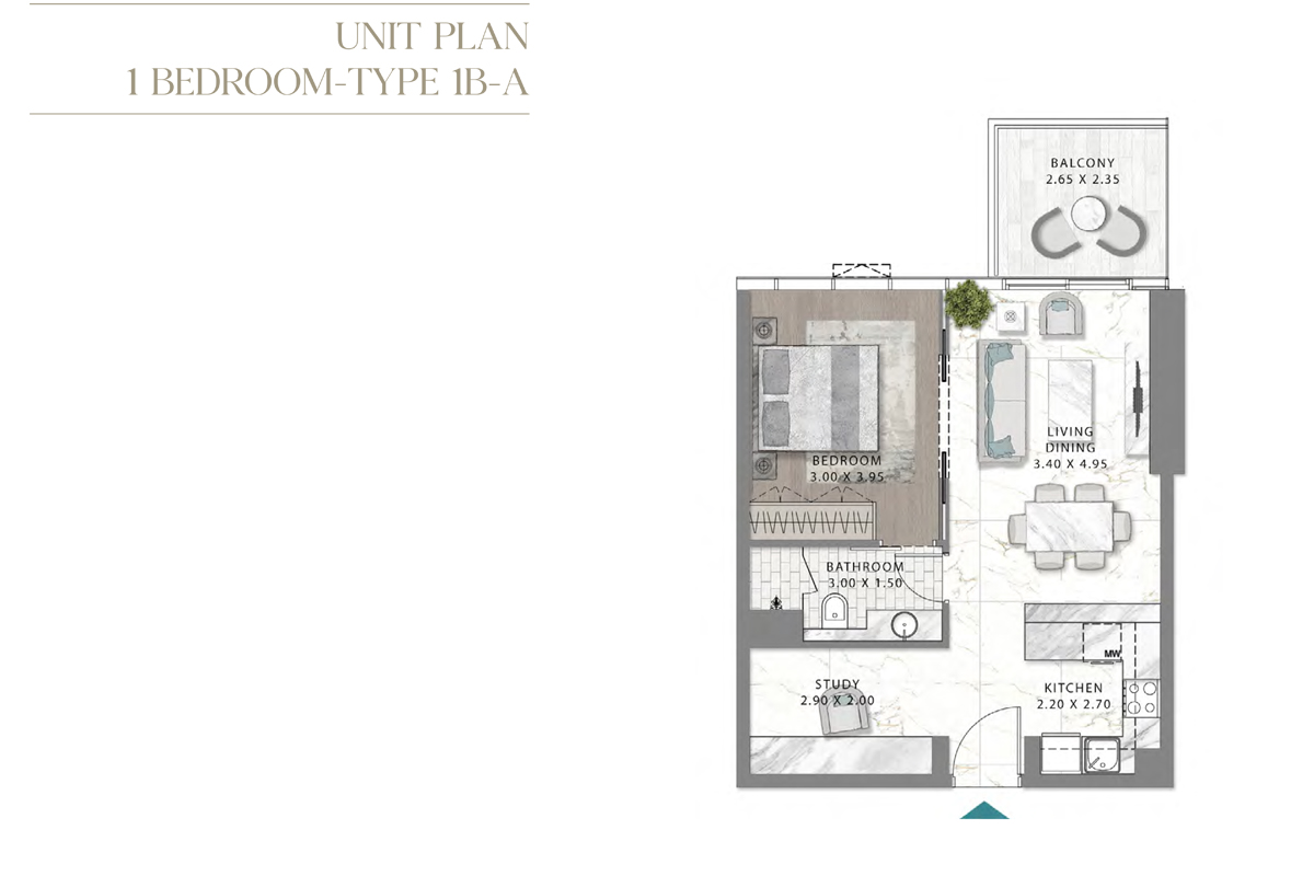 Damac Golf Gate 2 floor plan 1
