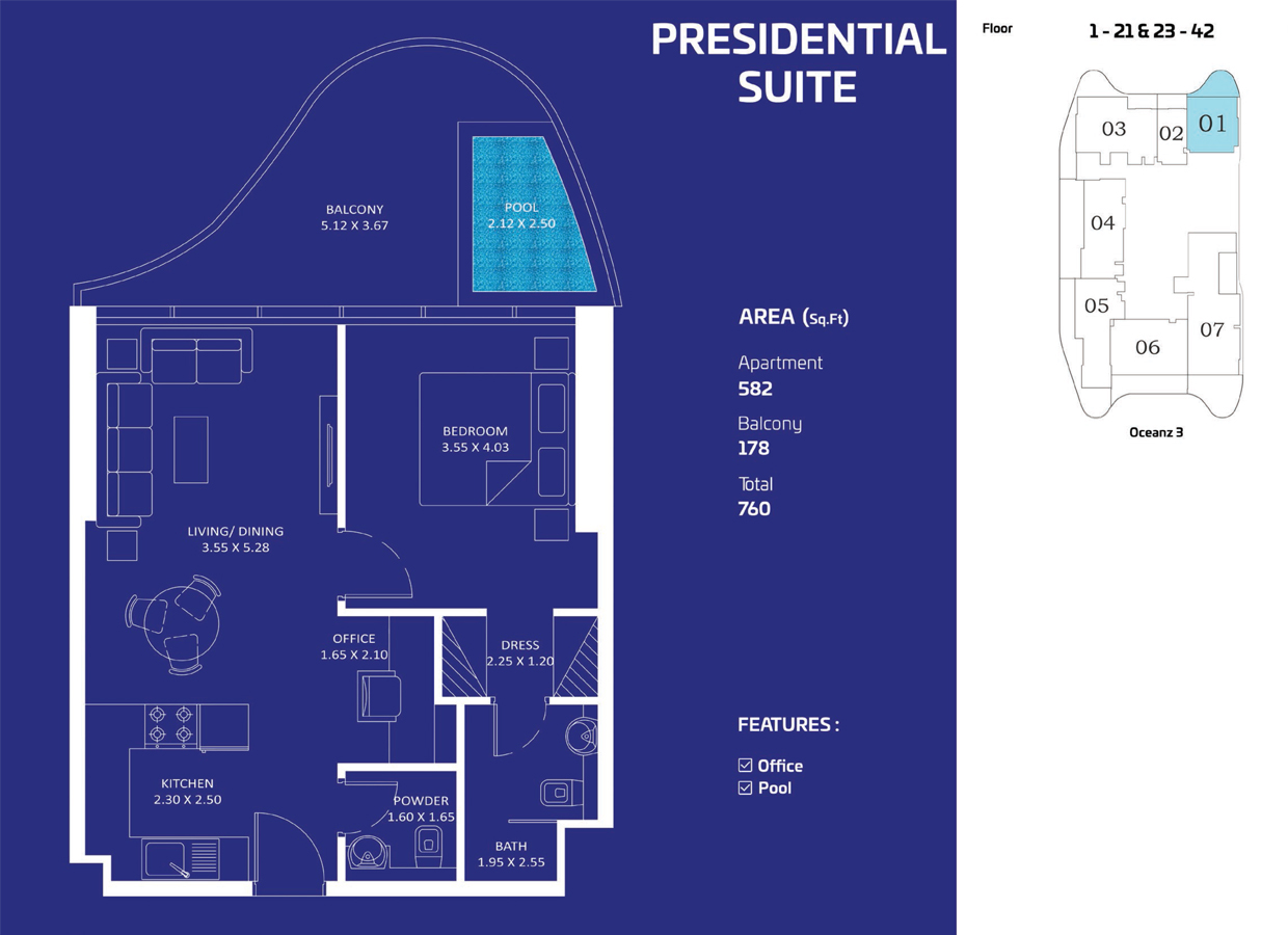 Oceanz Tower 3 floor plan 2