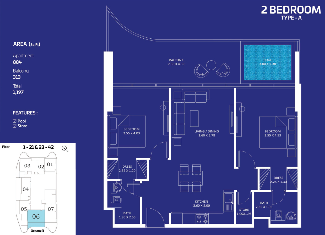 Oceanz Tower 3 floor plan 4