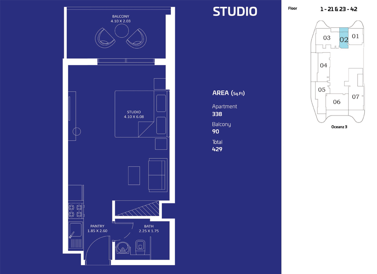 Oceanz Tower 3 floor plan 1