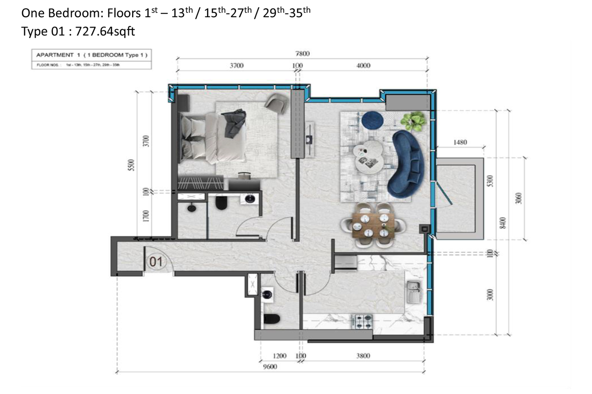Renad Tower floor plan 1