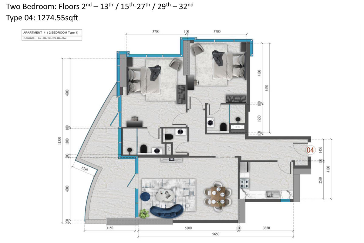 Renad Tower floor plan 3