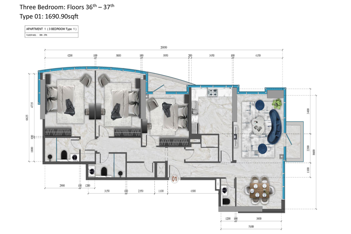 Renad Tower floor plan 4