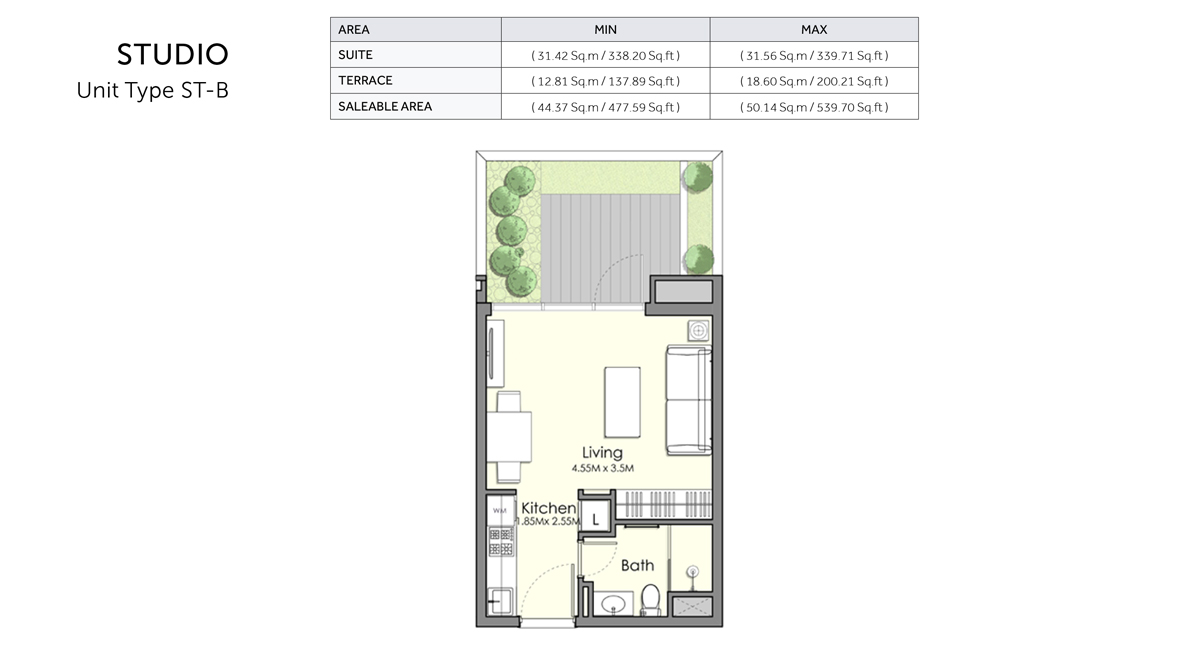 UNA Apartments floor plan 1