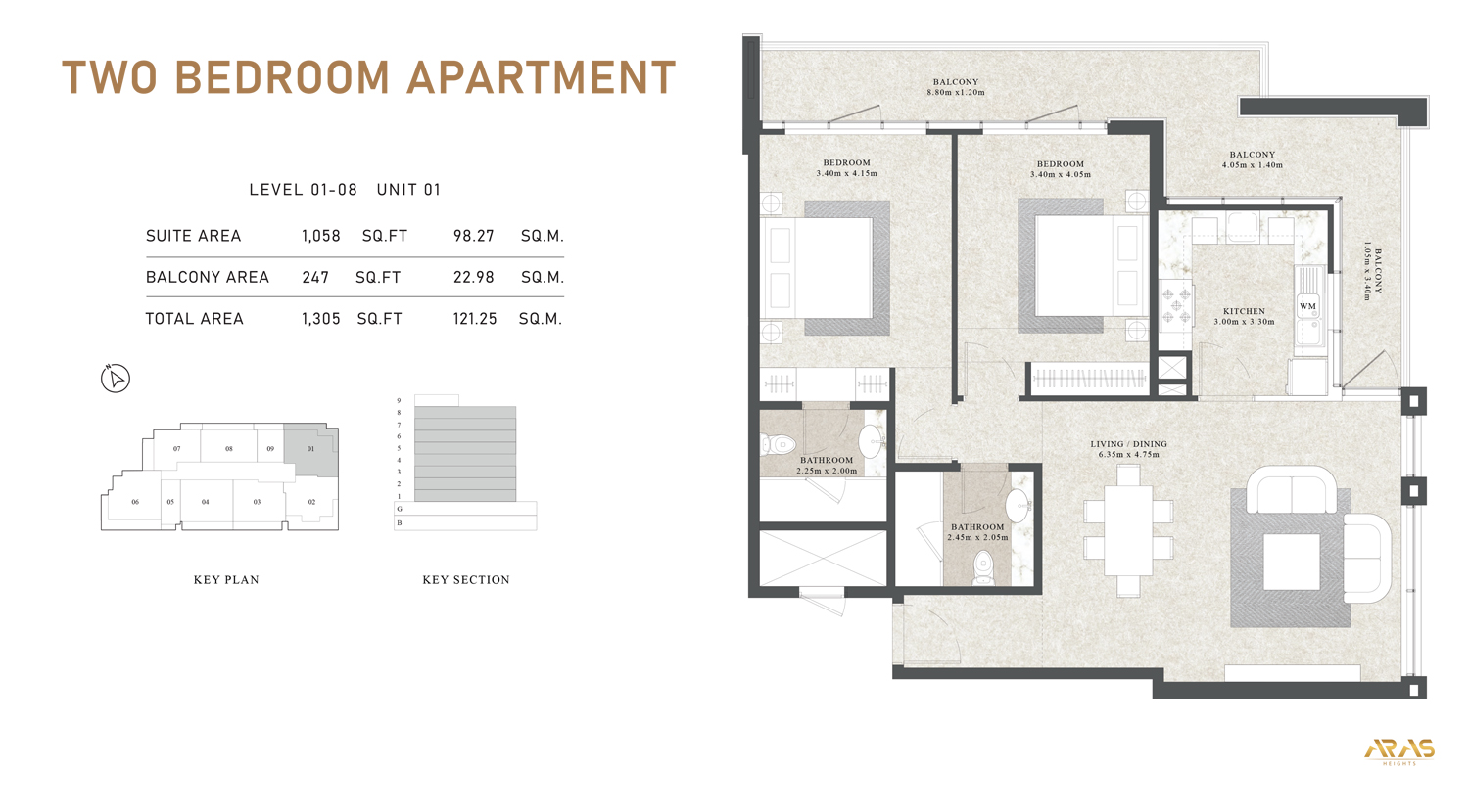 Aras Heights at Majan floor plan 3
