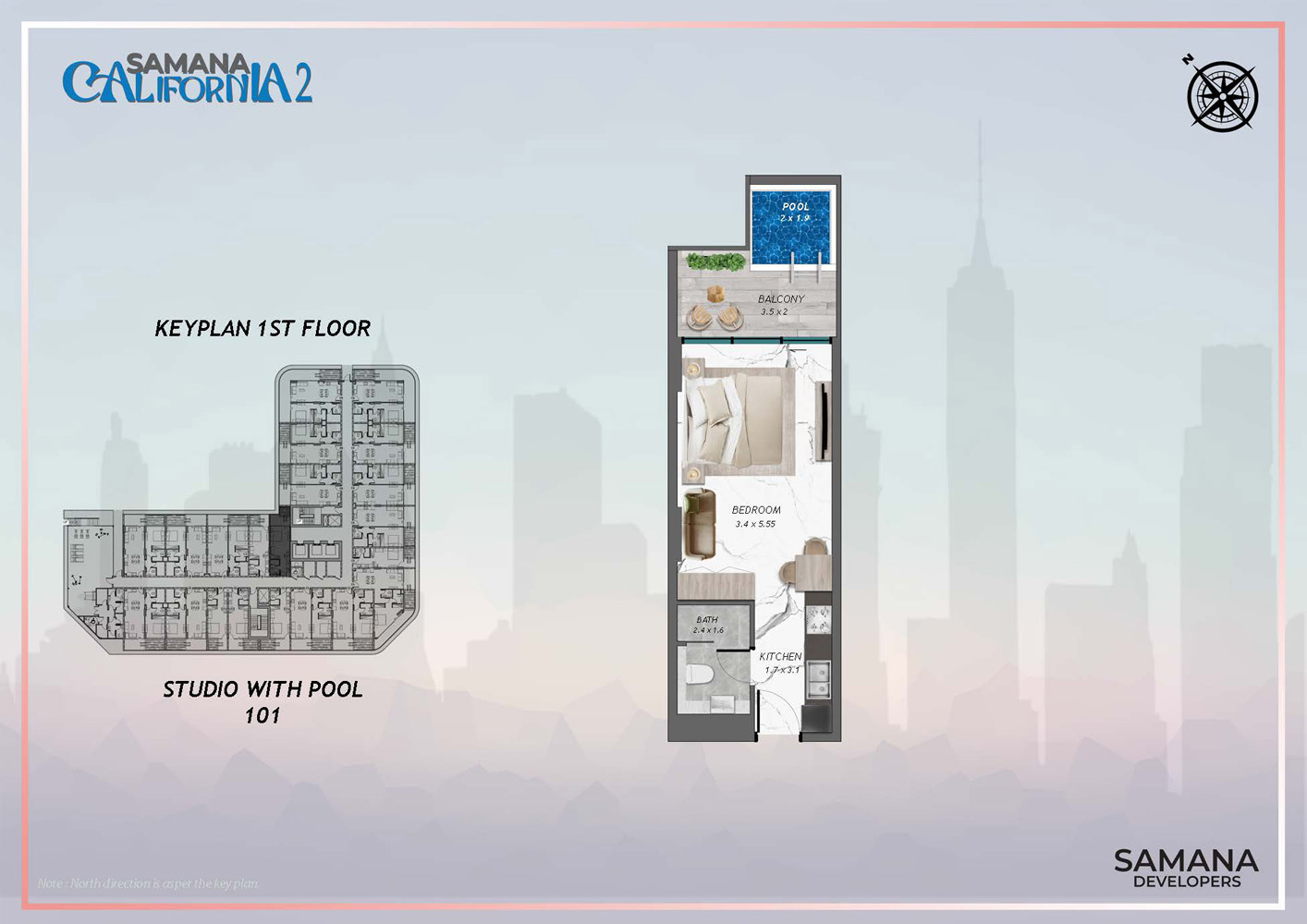 Samana California 2 floor plan 1