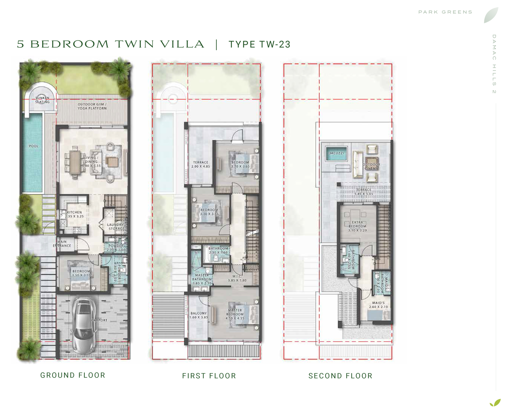 Park Greens at Damac Hills 2 floor plan 1