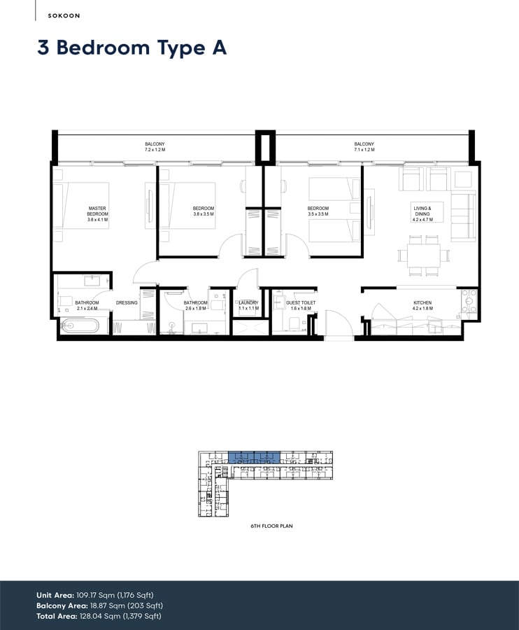 Sokoon 5 at Aljada floor plan 3
