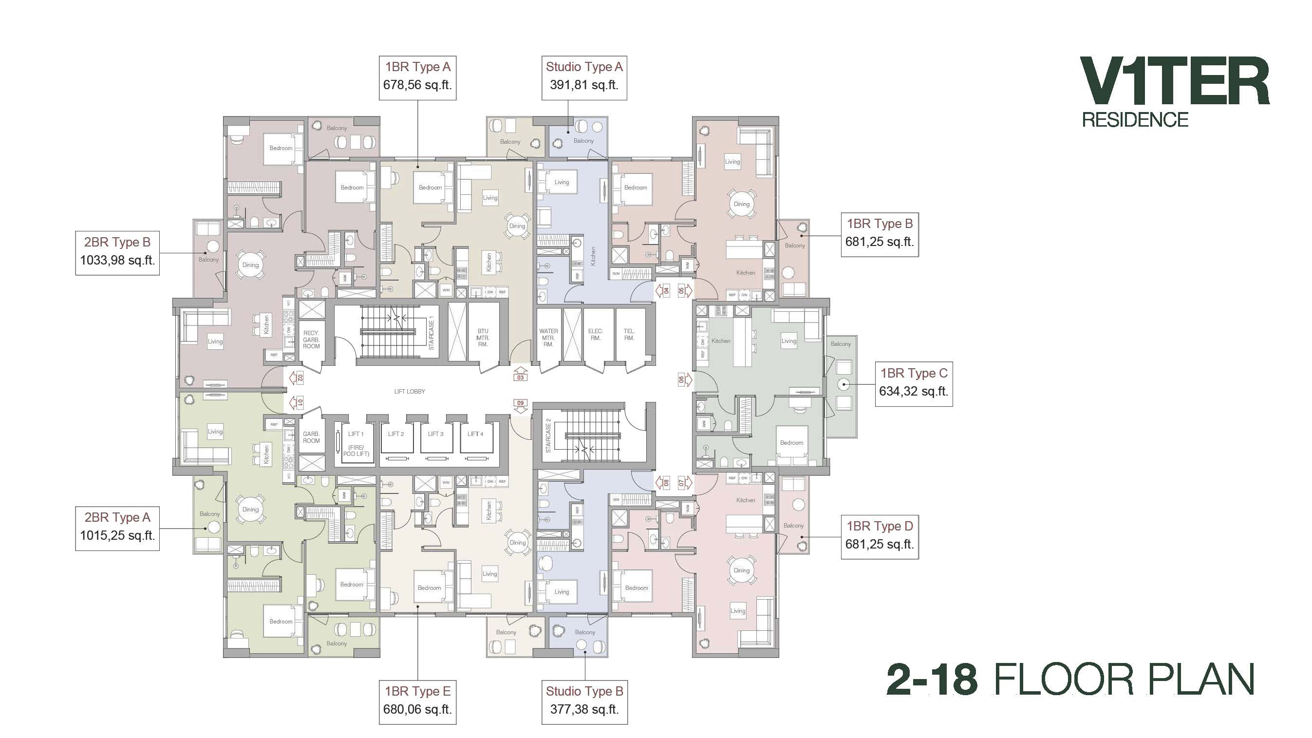 V1ter Residence at JVC floor plan 3