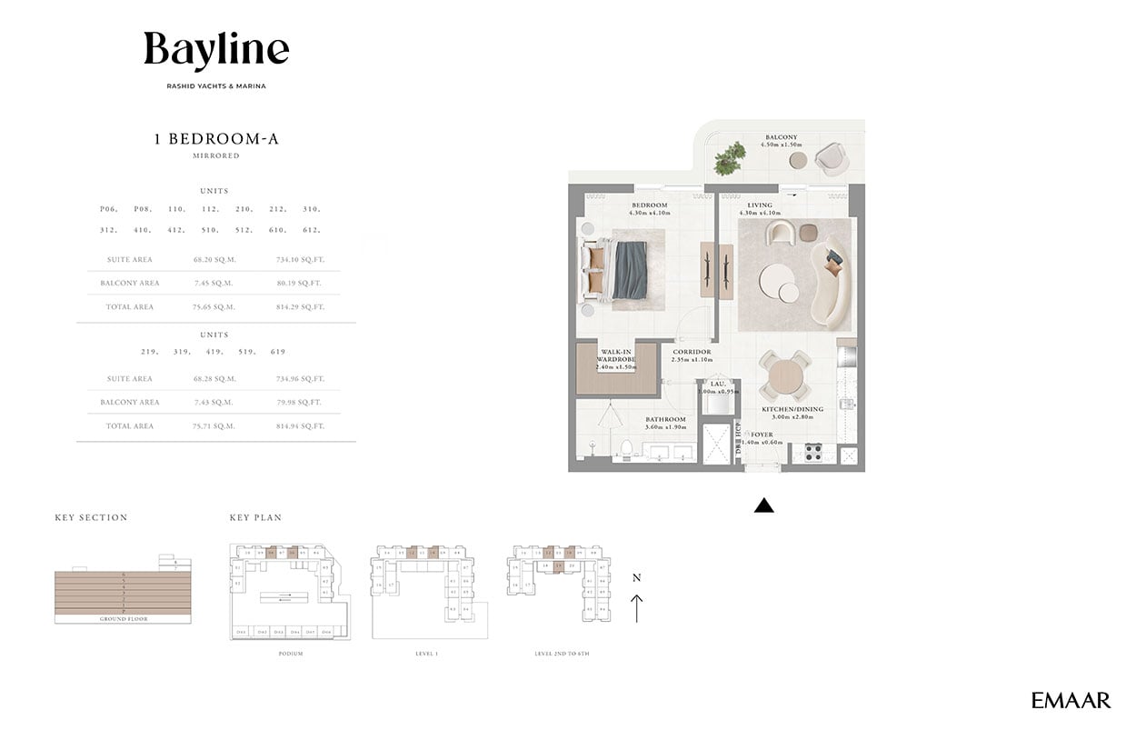 Emaar Bayline Mina Rashid floor plan 1