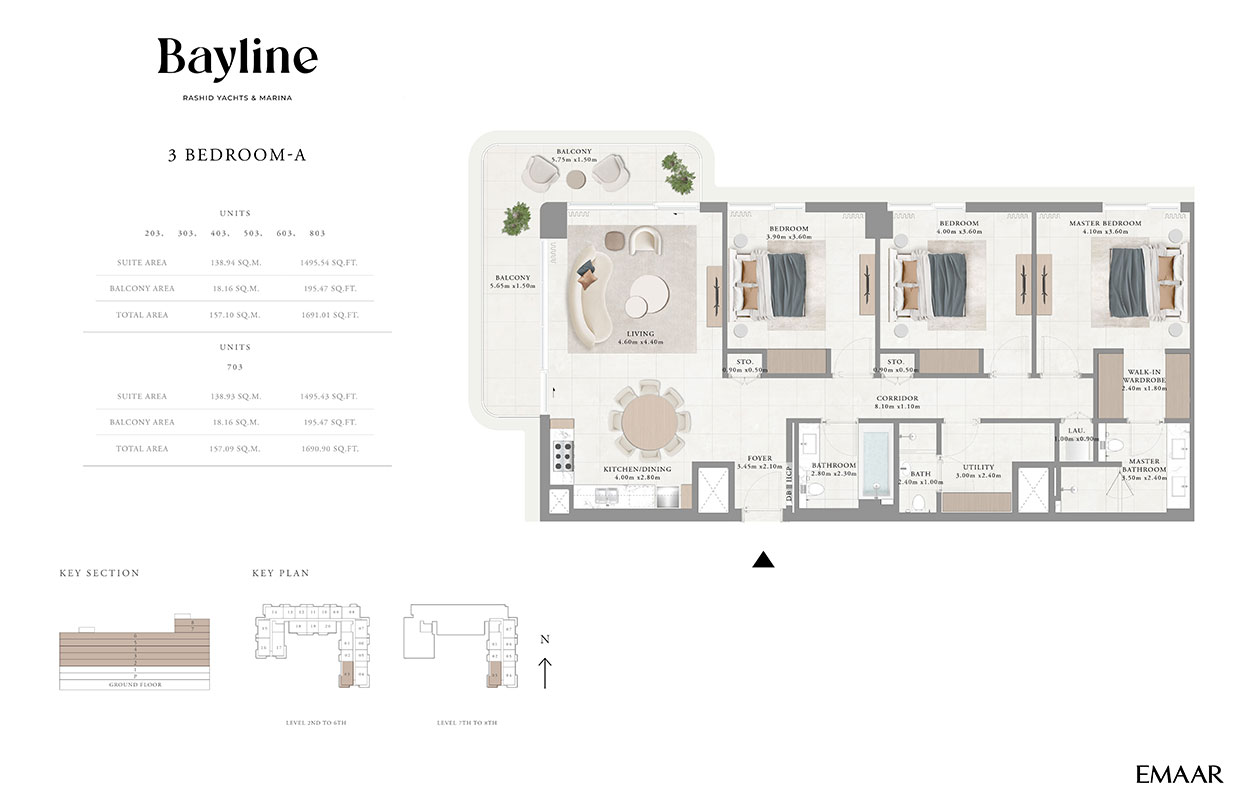 Emaar Bayline Mina Rashid floor plan 3
