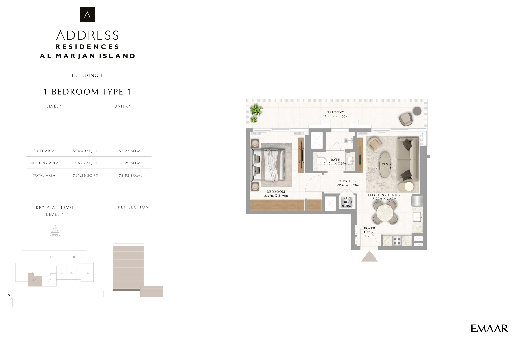 Address Residences at Al Marjan floor plan 1