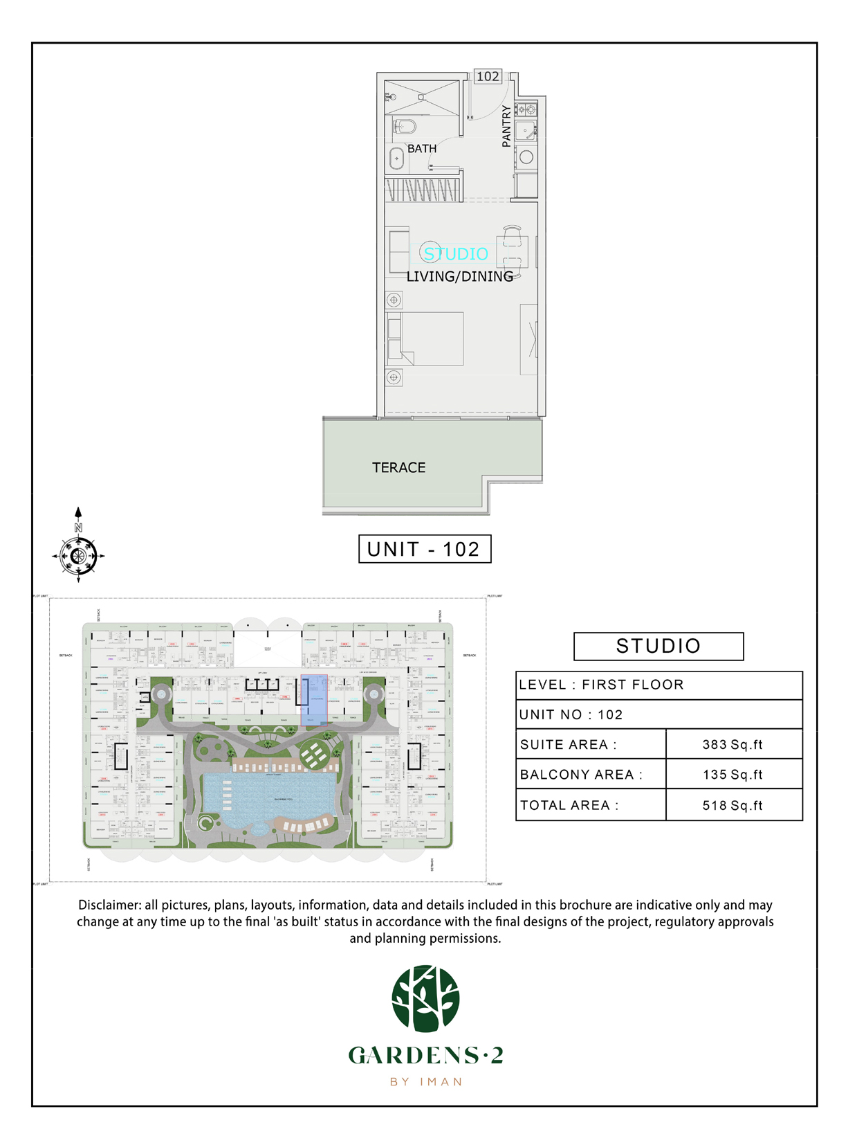 Gardens 2 by Iman floor plan 1