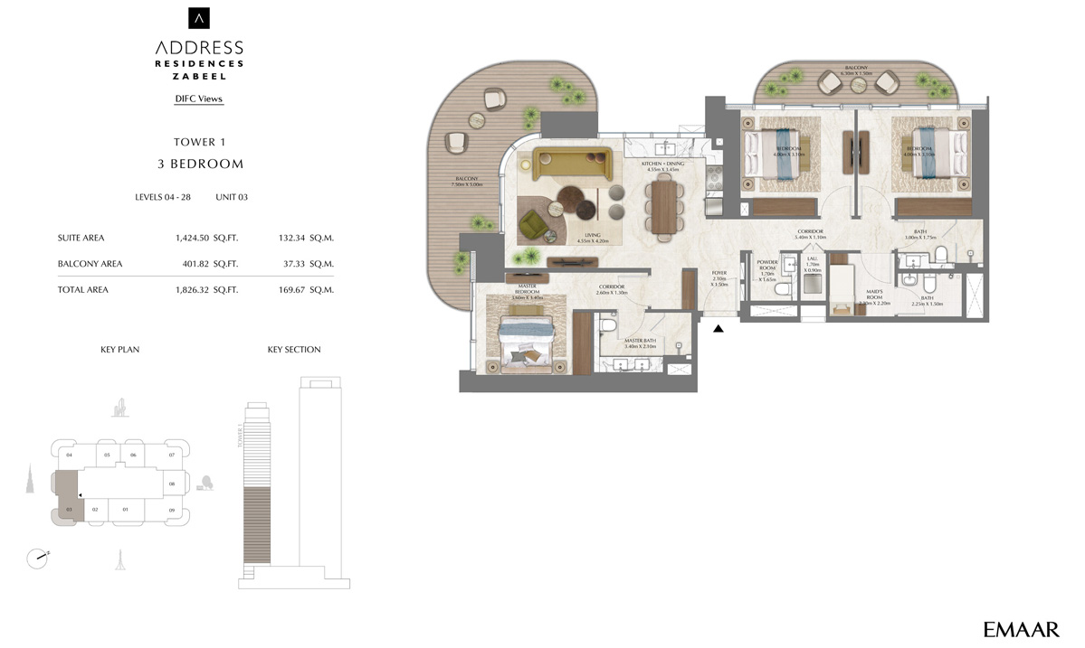 Address Residences Zabeel floor plan 3