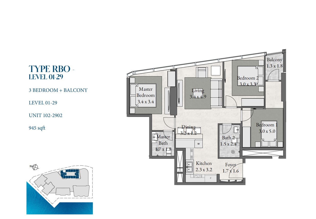 Radiant Boulevard at Al Reem Island floor plan 3