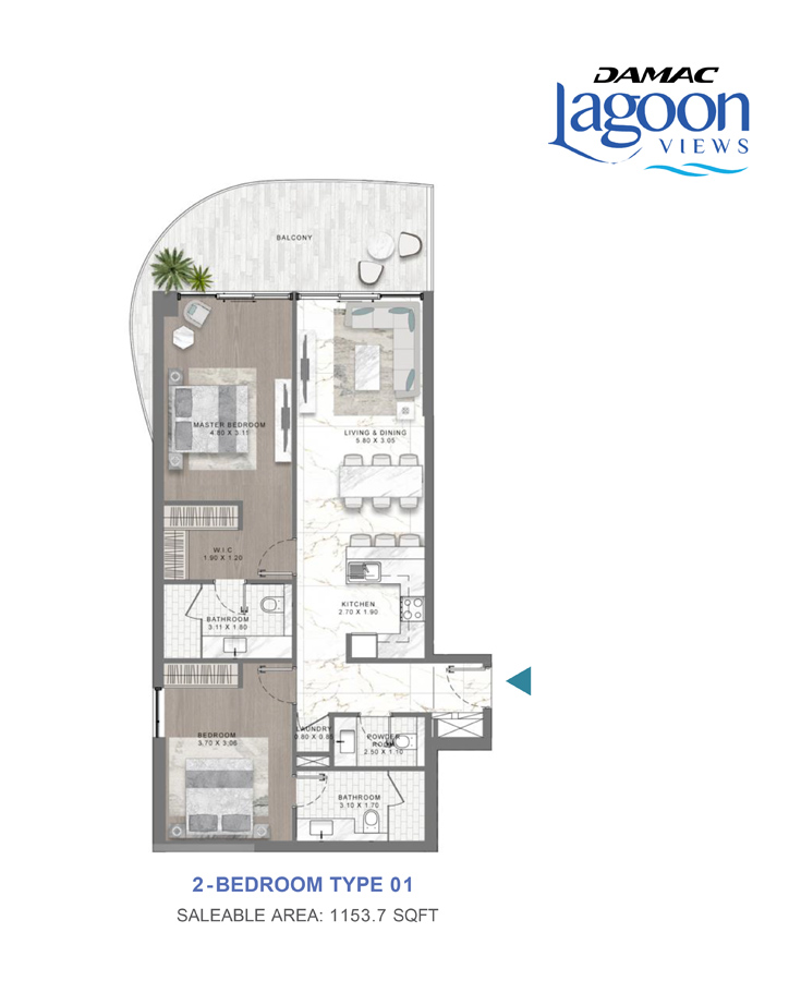 Damac Lagoon Views floor plan 3