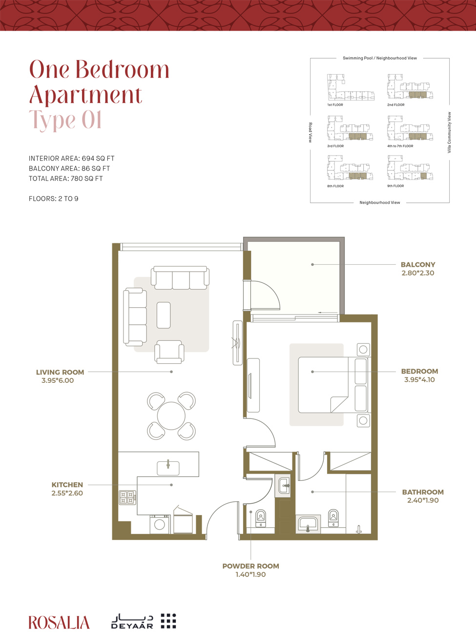 Rosalia Residences at Al Furjan floor plan 1