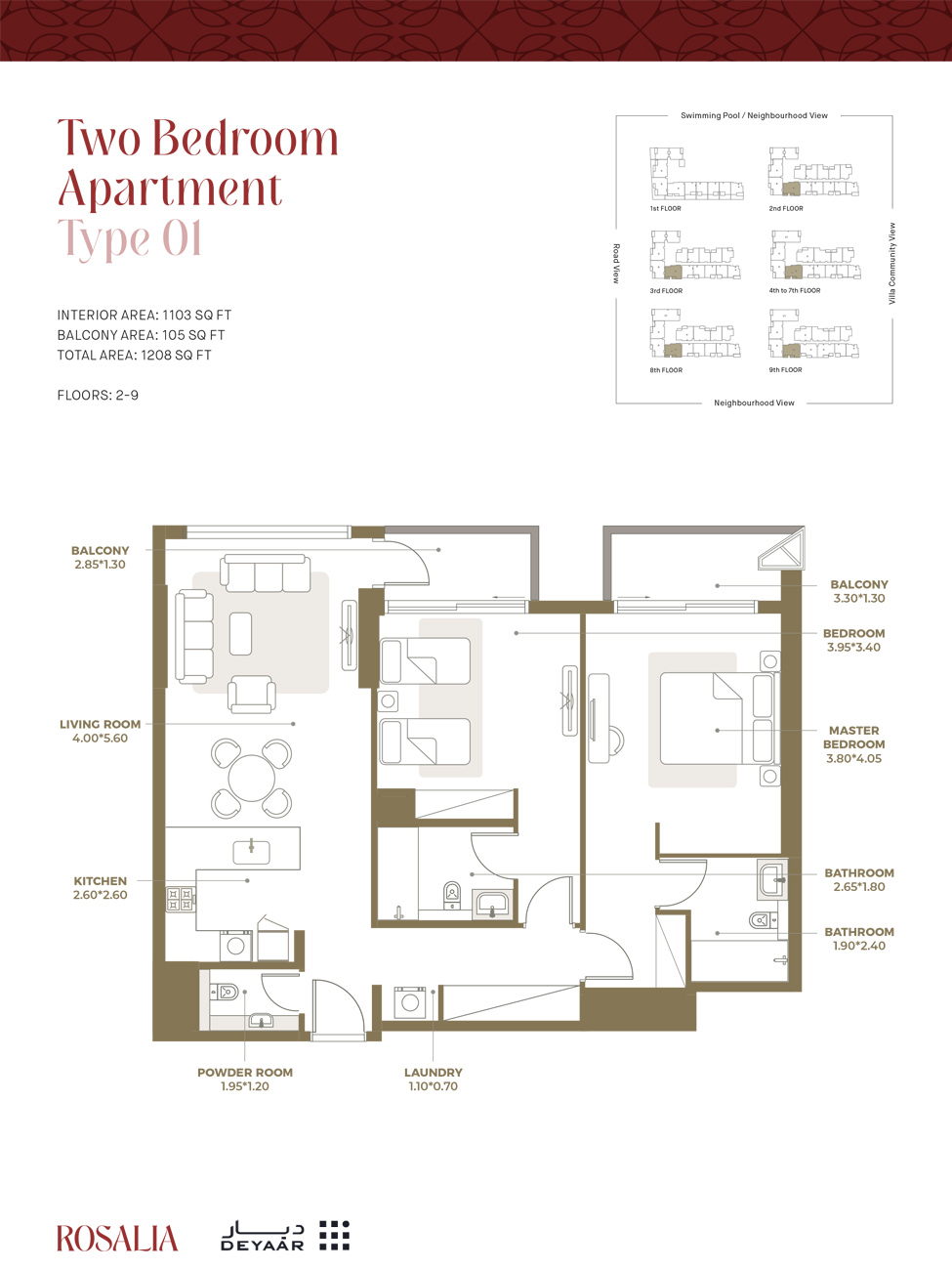 Rosalia Residences at Al Furjan floor plan 2