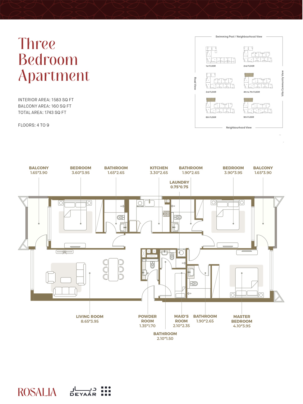 Rosalia Residences at Al Furjan floor plan 3