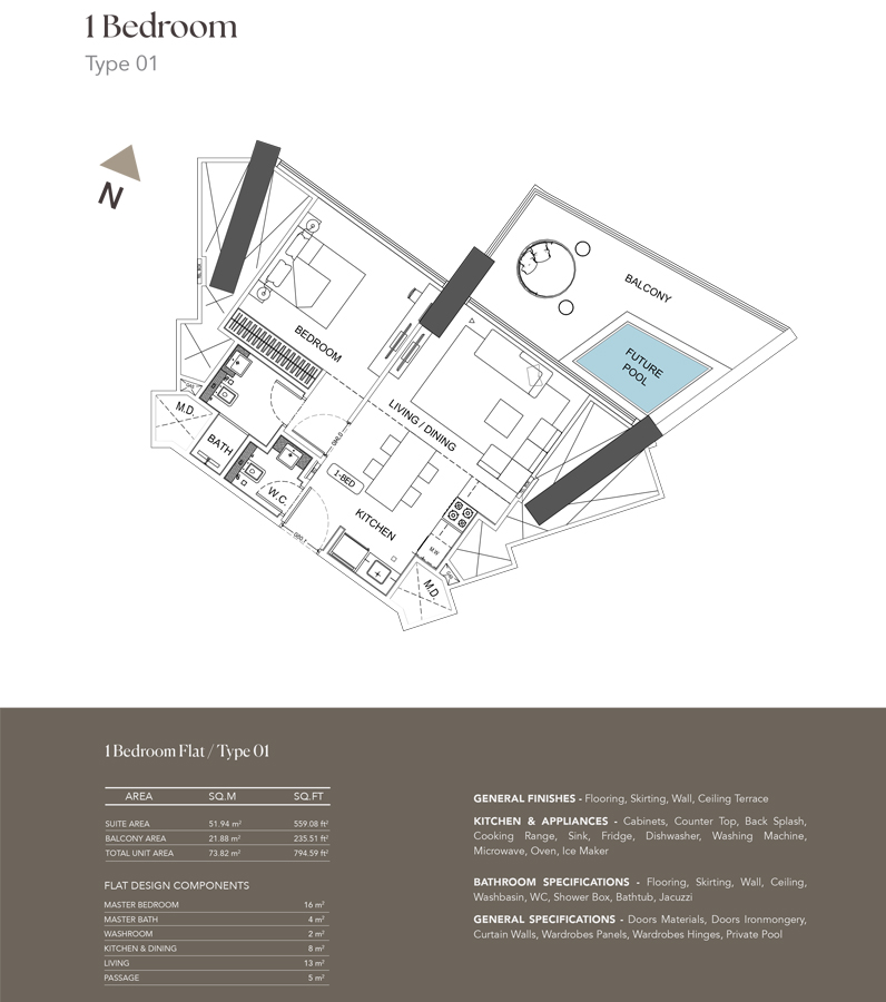 Binghatti Phantom floor plan 1