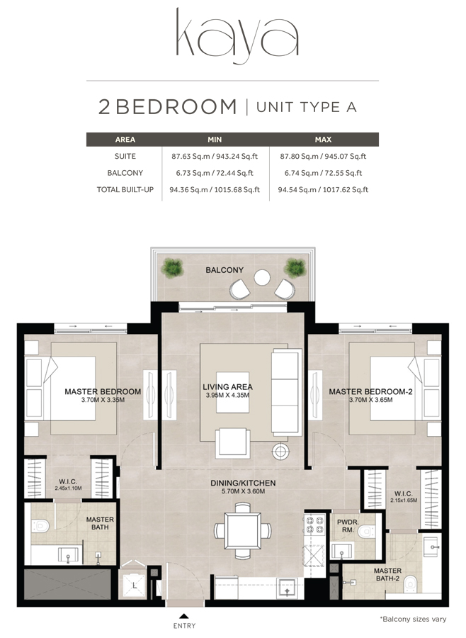 Kaya at Town Square floor plan 2
