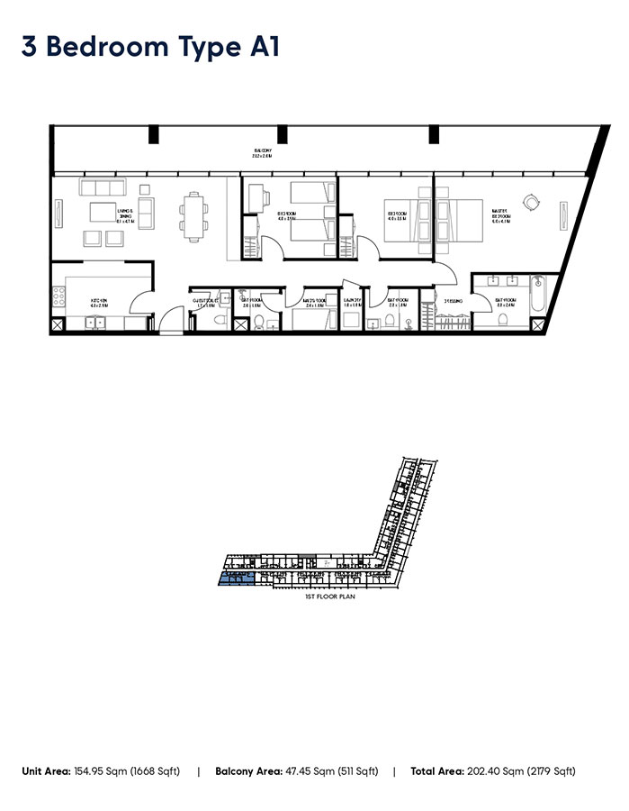 Nesba 2 at Aljada floor plan 3