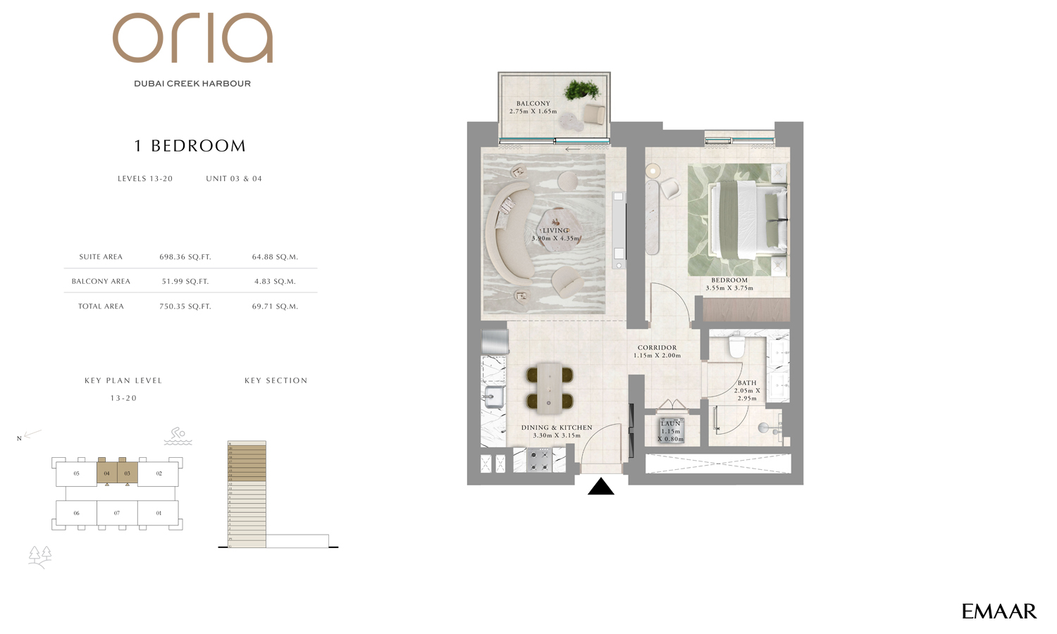 Oria by Emaar floor plan 1