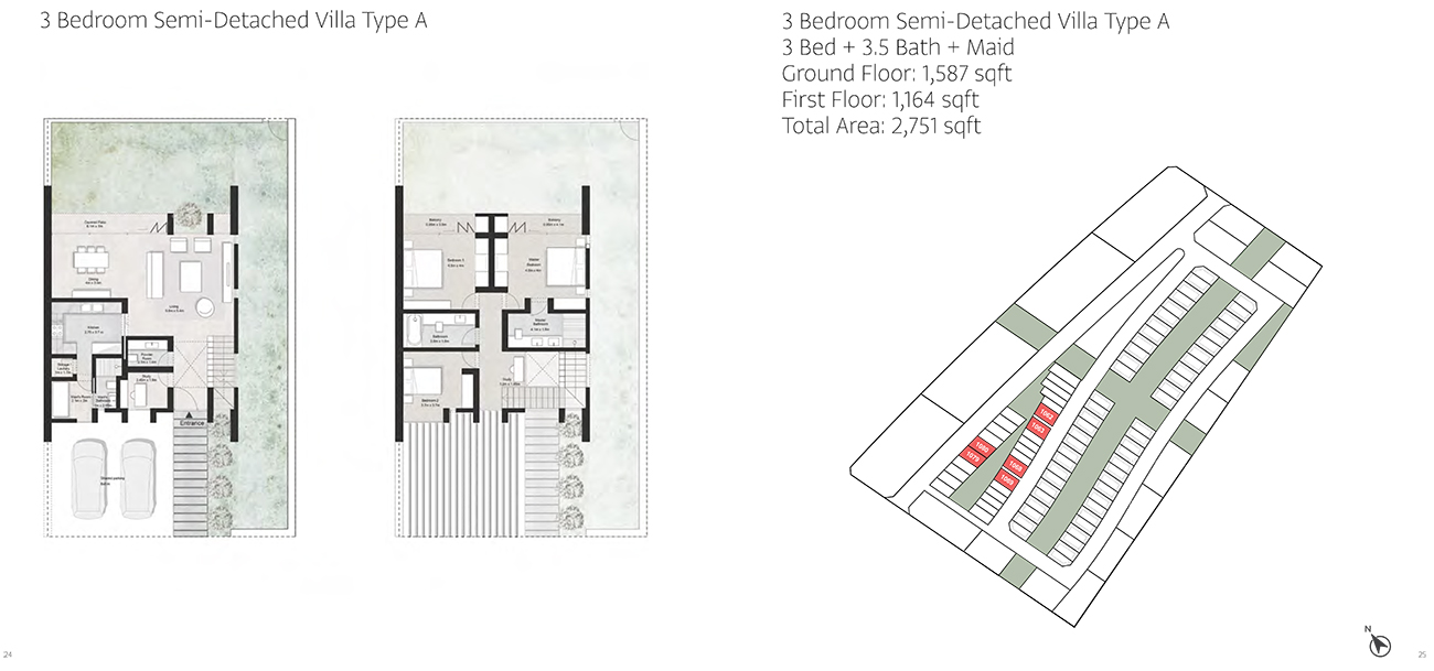 Anber Semi Detached Villas floor plan 1