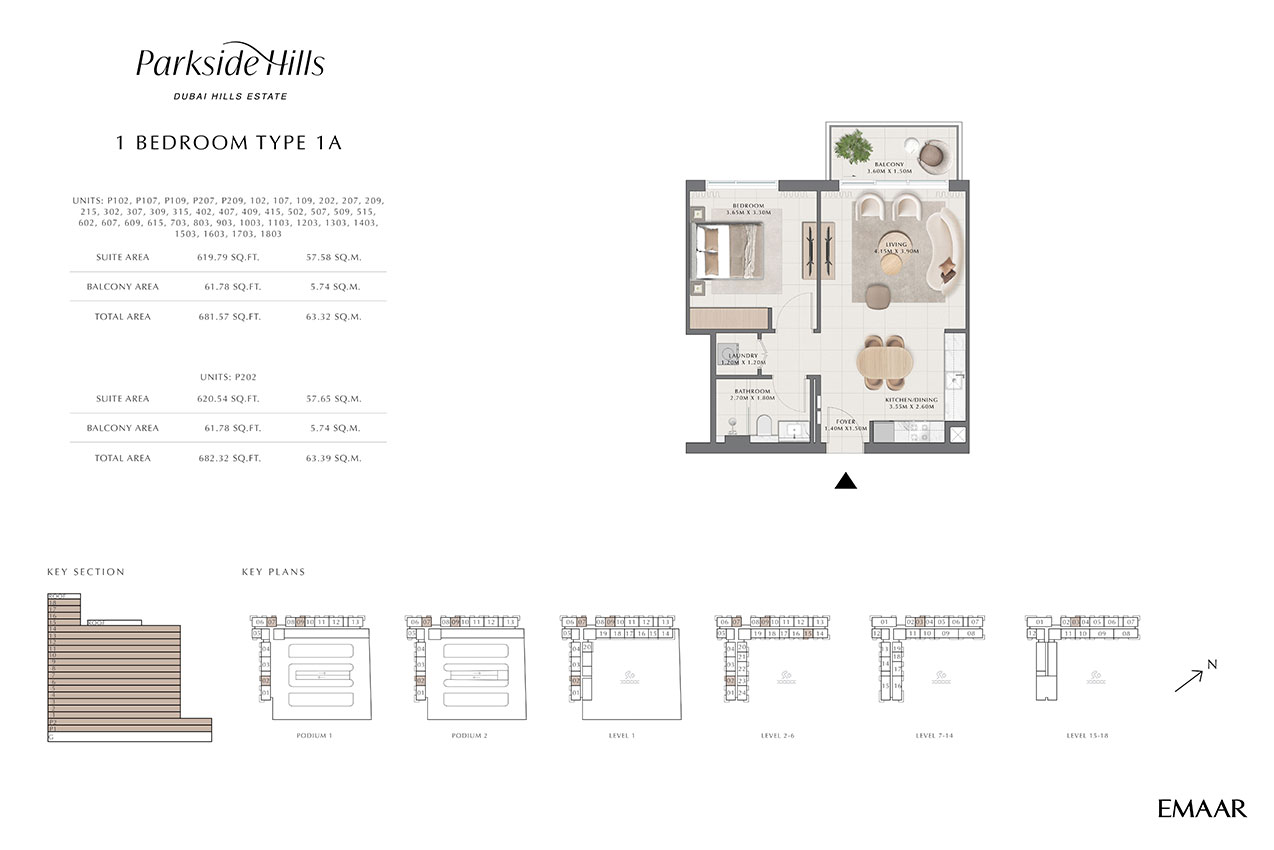 Emaar Parkside Hills floor plan 1