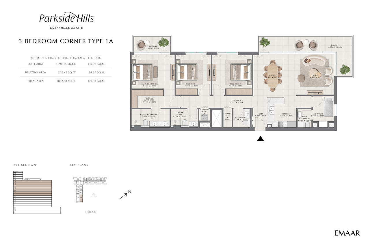 Emaar Parkside Hills floor plan 3