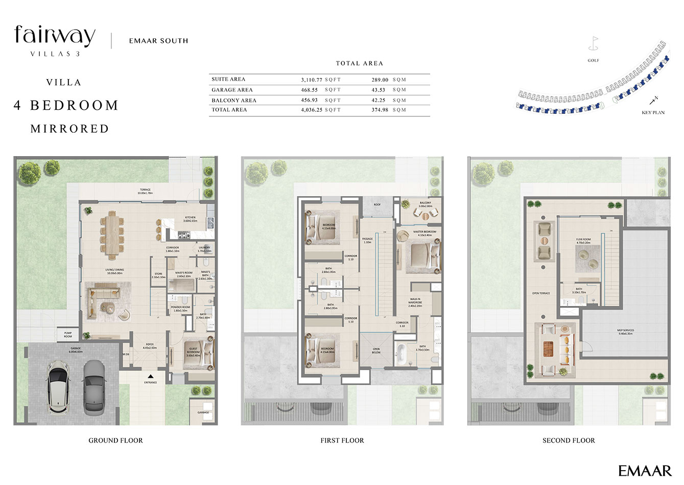 Fairway Villas 3 at Emaar South floor plan 1