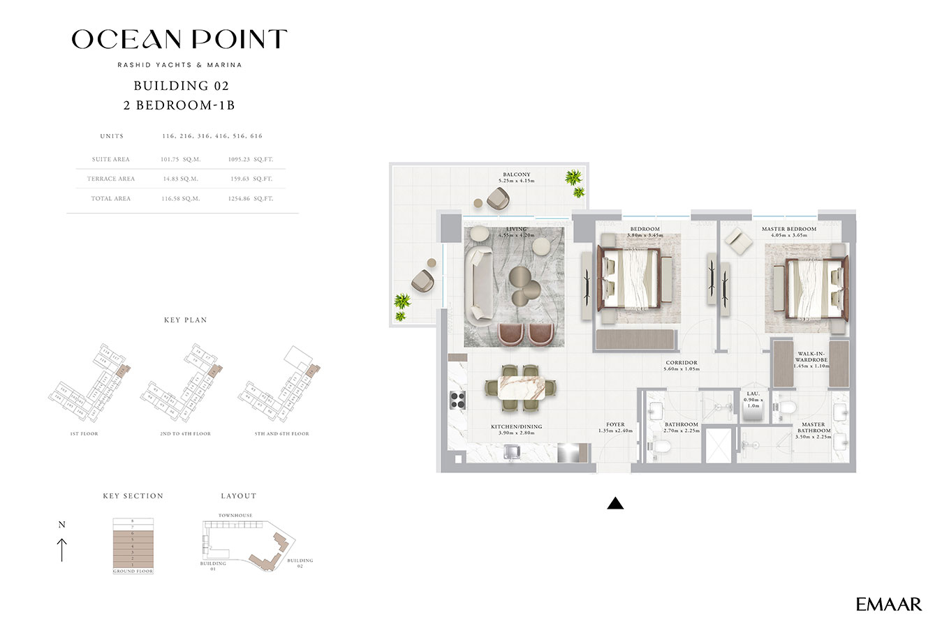 Emaar Ocean Point Mina Rashid floor plan 2
