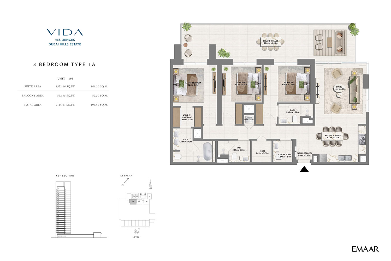 Vida Residences at Dubai Hills Estate floor plan 3
