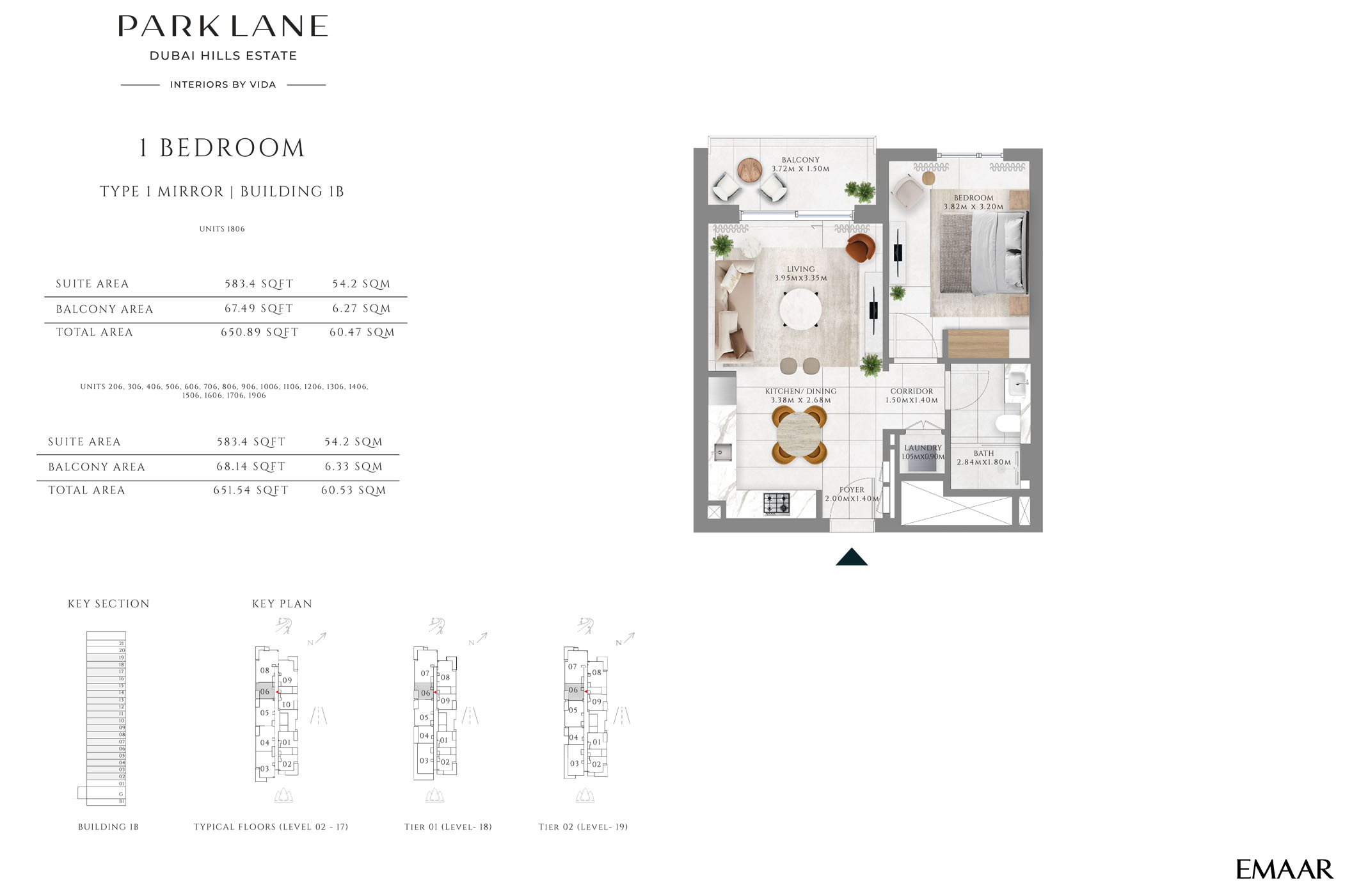 Emaar Park Lane Interiors by VIDA floor plan 1