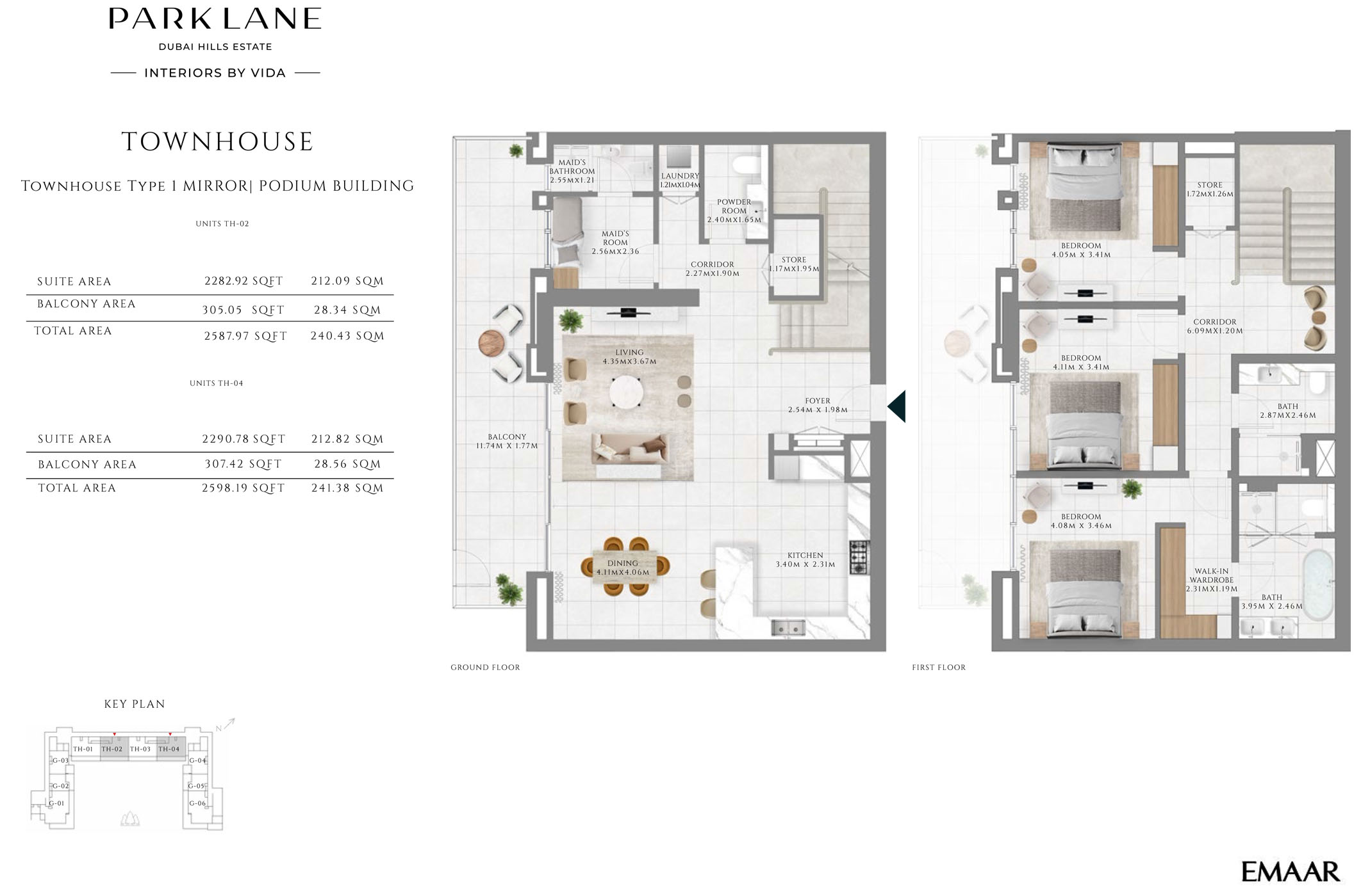 Emaar Park Lane Interiors by VIDA floor plan 4