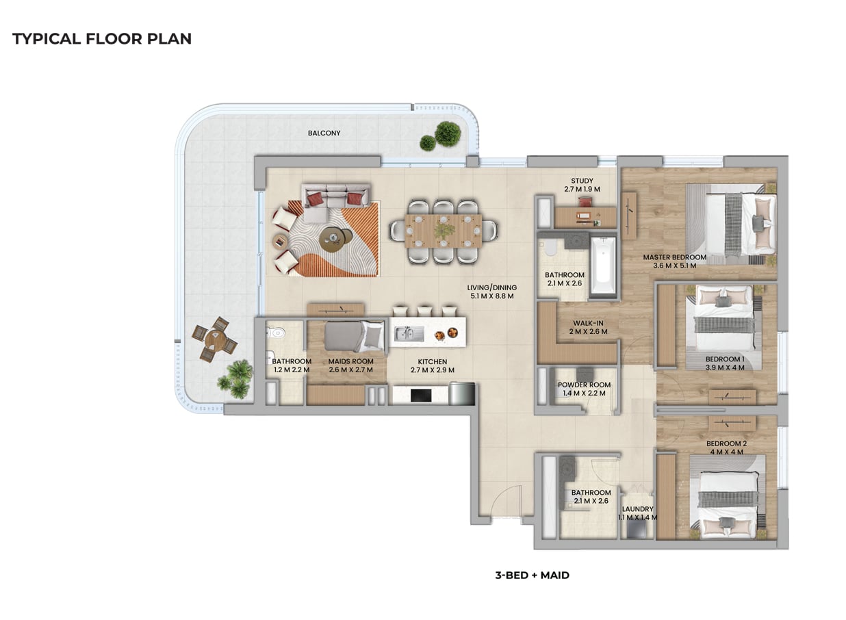 Aldar Nouran Living floor plan 5