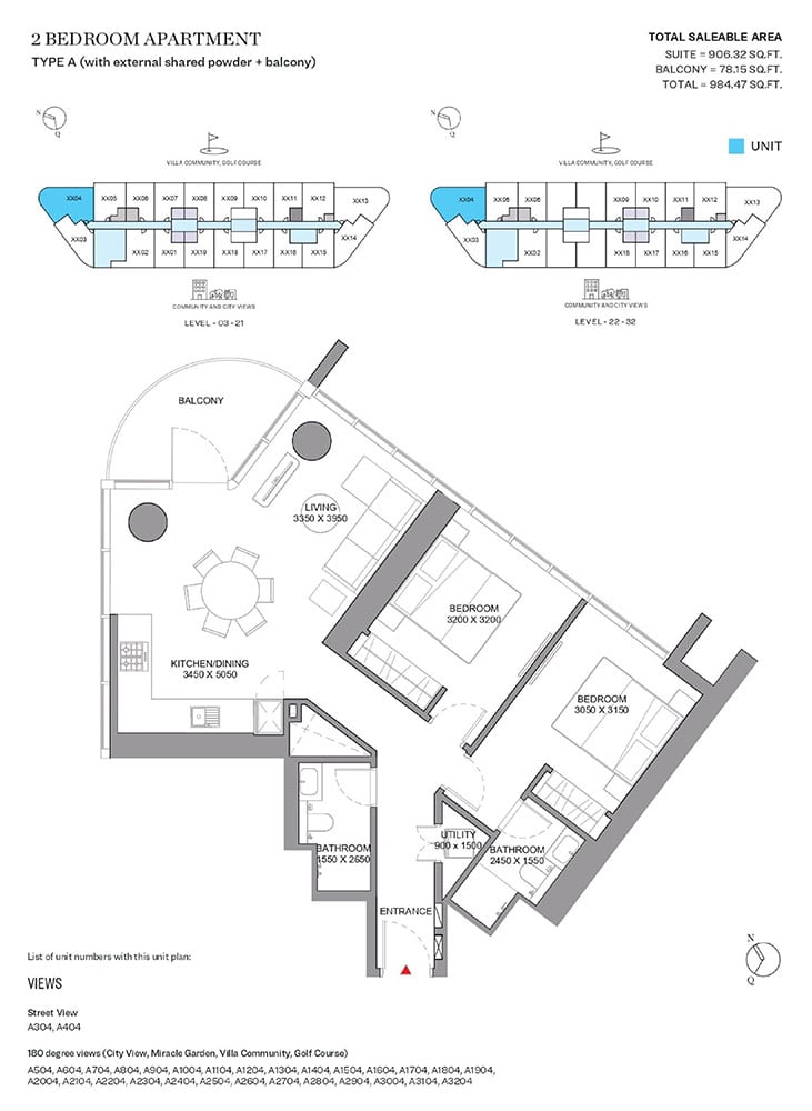 Sobha Orbis floor plan 3